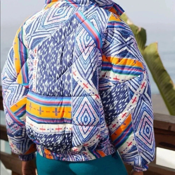 NWT Free People Powerhouse Puffer Jacket Coat Winter Ski Printed - Picture 5 of 15